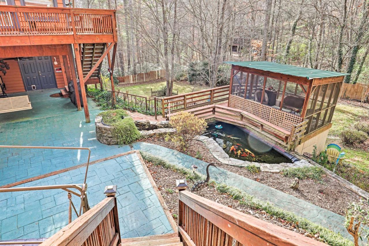 Asheville Mountain Getaway With Patio And Koi Pond! Bagian luar foto